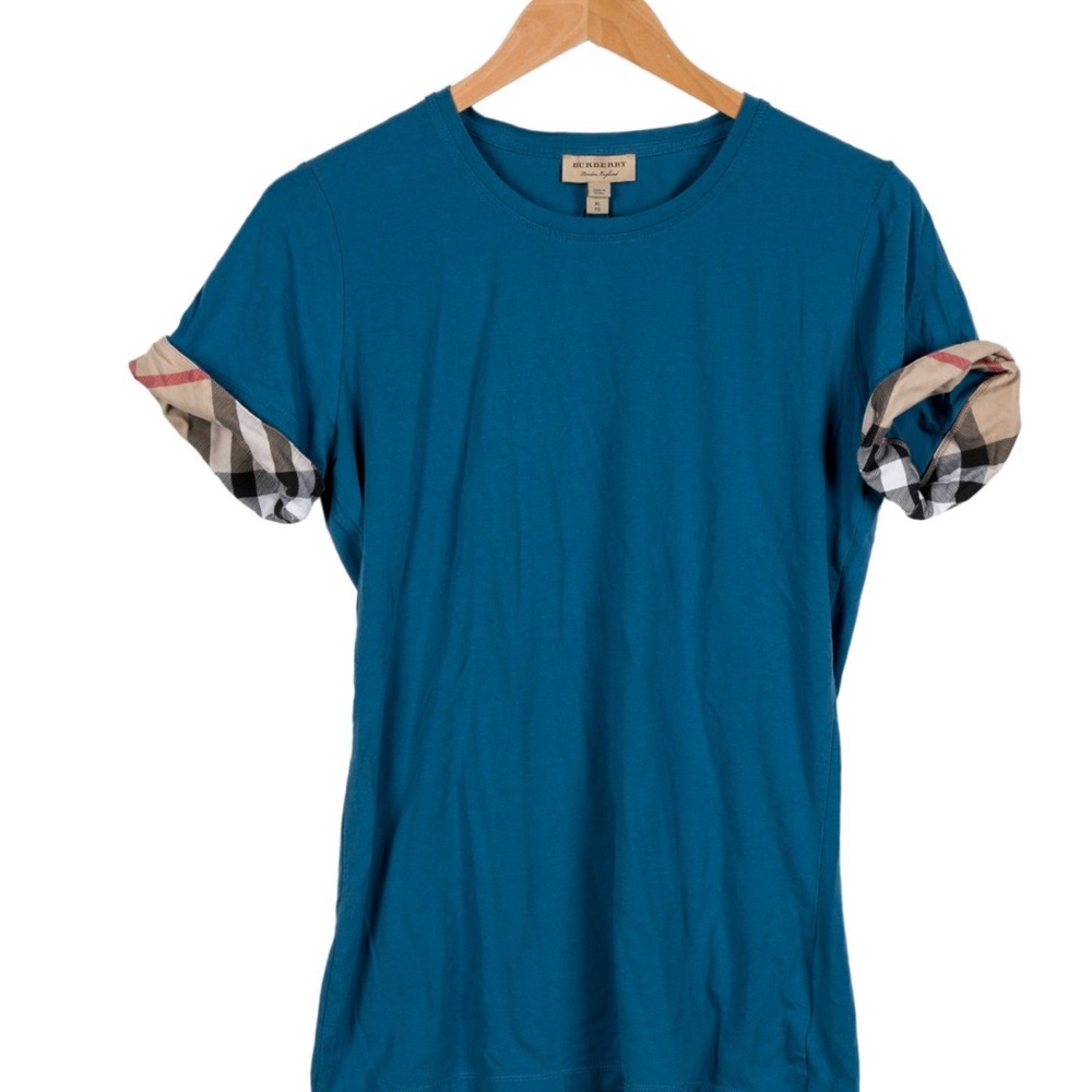 Burberry Blue Relaxed Fitted Short Sleeve Tee